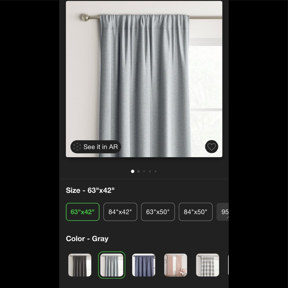Threshold Target Grey curtain panel